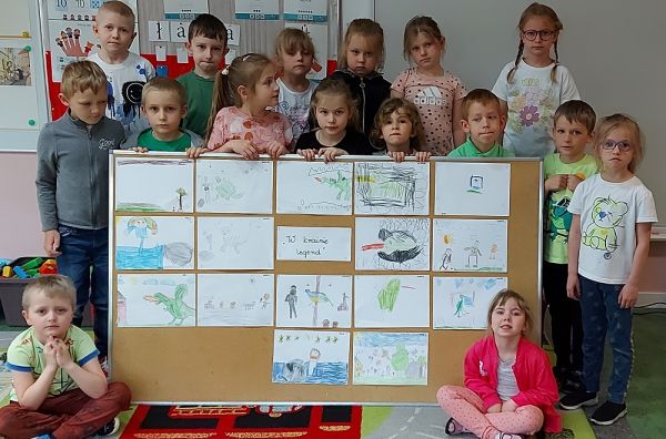 Realizacja zadania z Międzynarodowego Projektu Edukacyjnego „Z kulturą mi do twarzy” pod hasłem „W krainie legend” przez dzieci z Przedszkola Samorządowego w Gorzkowicach z grupy „Słoneczka”.