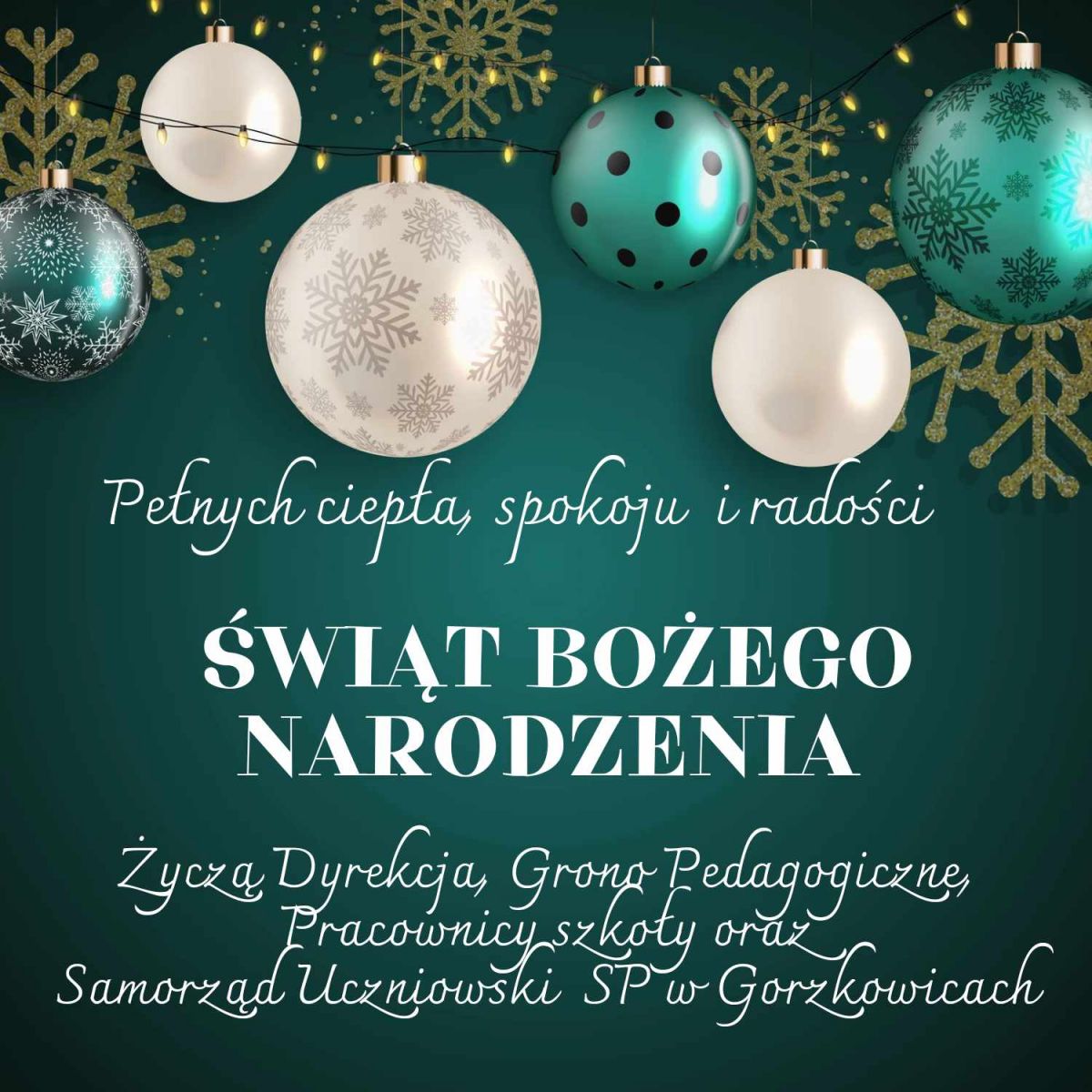 Życzenia z okazji Świąt Bożego Narodzenia