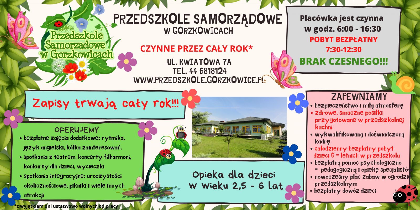 zapisy do Przedszkola Samorządowego w Gorzkowicach