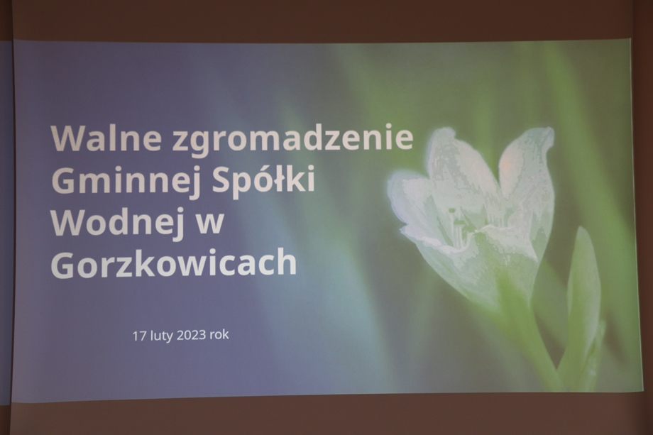 Walne Zgromadzenie Gminnej Spółki Wodnej w Gorzkowicach
