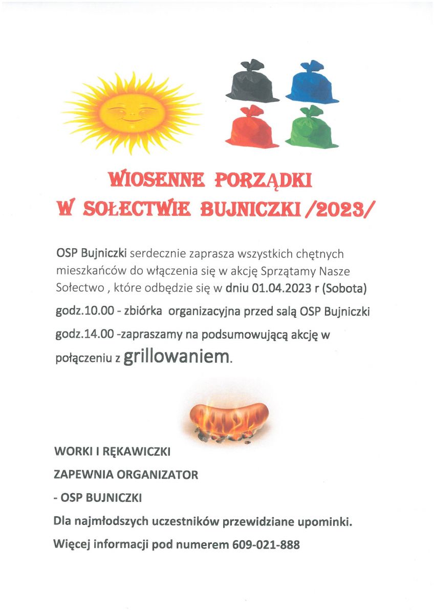 sprzątanie w sołectwie bujniczki 