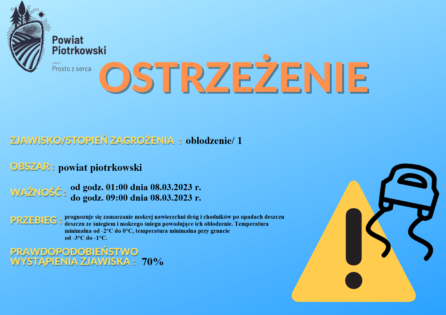 Ostrzeżenie meteorologiczne - Oblodzenie/1