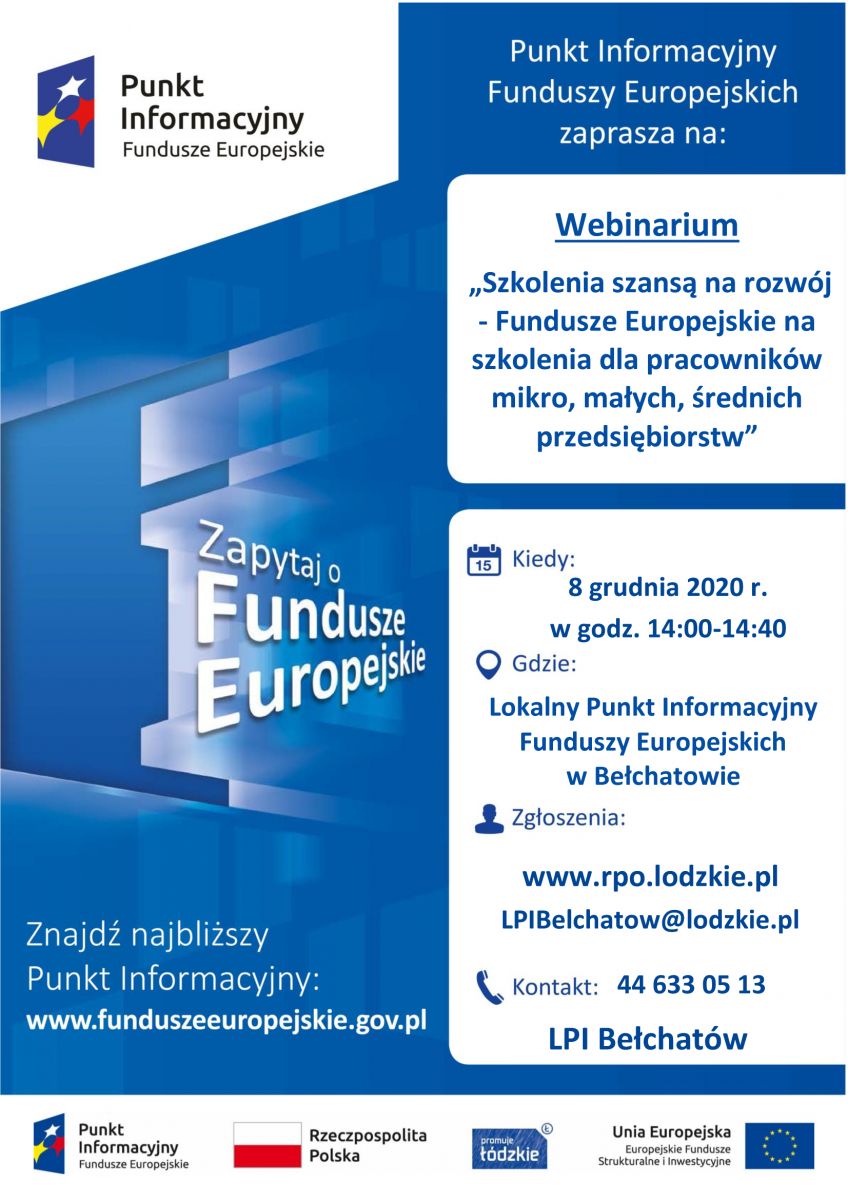 „Szkolenia szansą na rozwój - Fundusze Europejskie na szkolenia dla pracowników mikro, małych, średnich przedsiębiorstw”