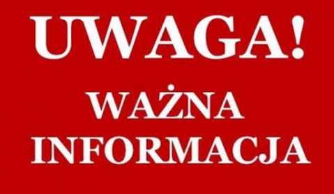 ważna info informacja - Harmonogram przywozów i odwozów uczniów od 9 listopada 2020r.
