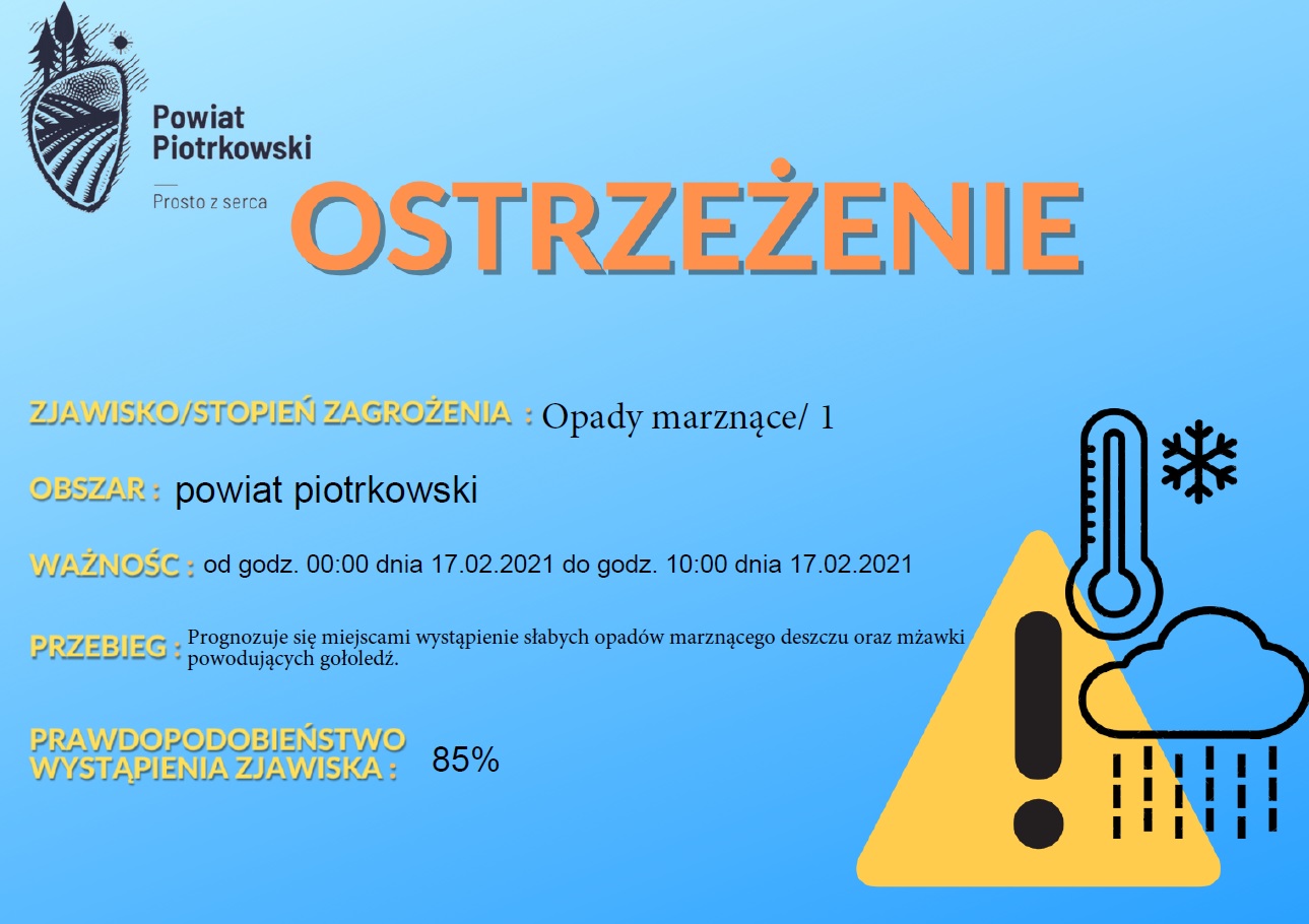 Ostrzeżenie meteorologiczne - Opady marznące/1