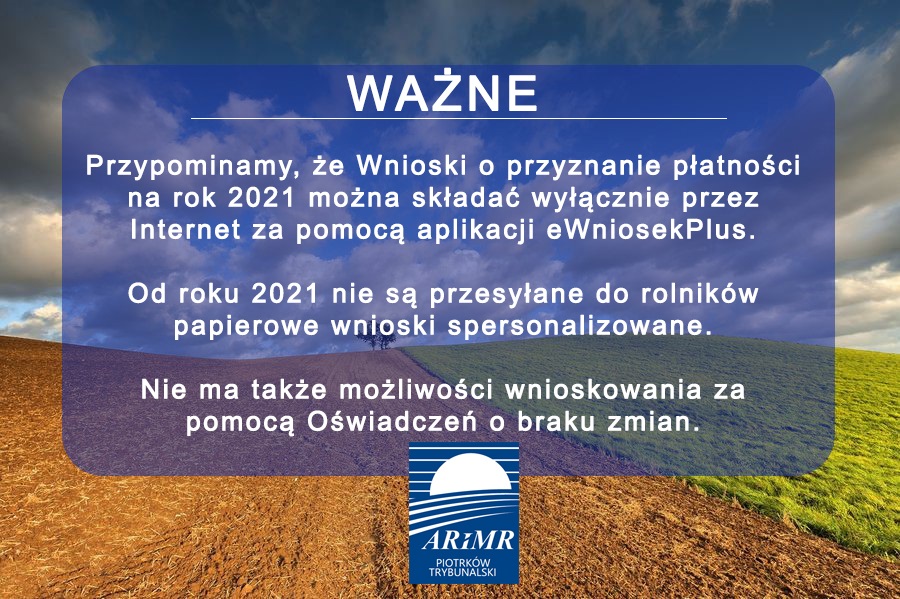 Komunikat dotyczący wniosków o dopłaty bezpośrednie