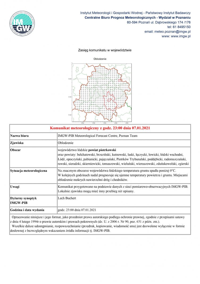 Komunikat meteorologiczny