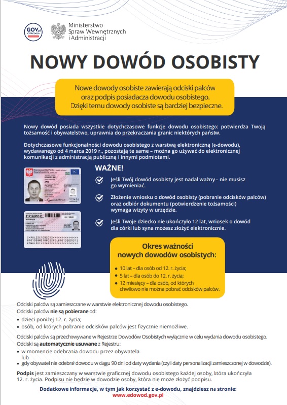 INFORMACJA - NOWY DOWÓD OSOBISTY