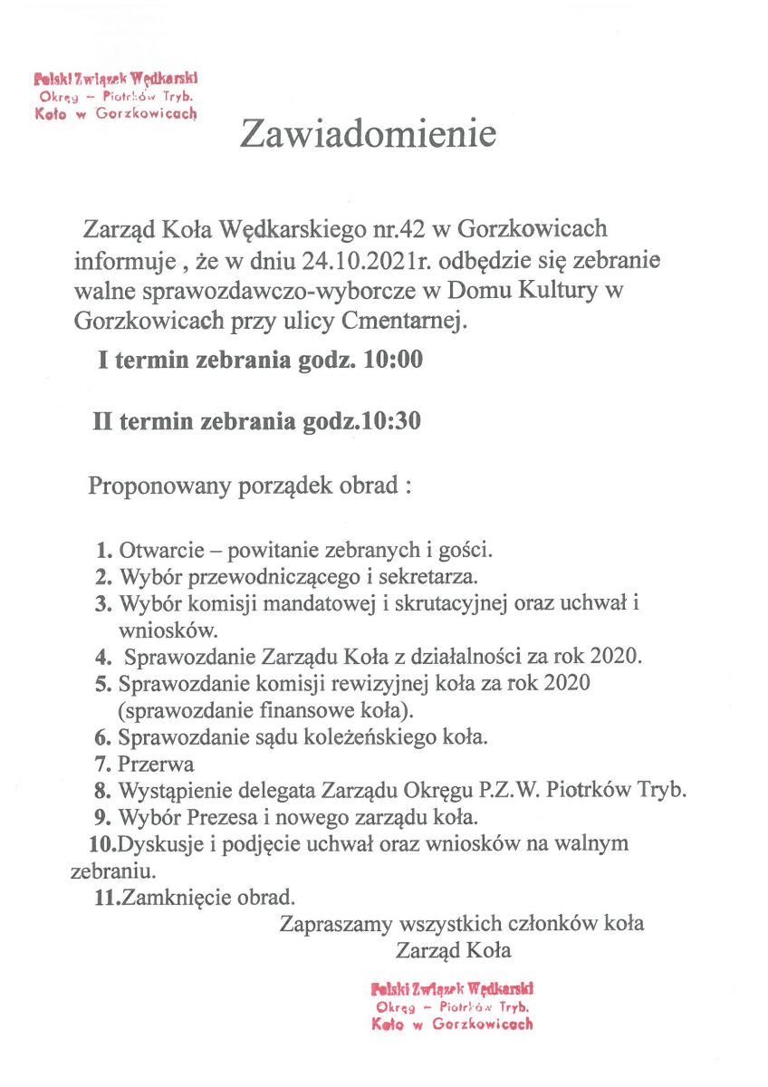 zawiadomienie o walnym zebraniu