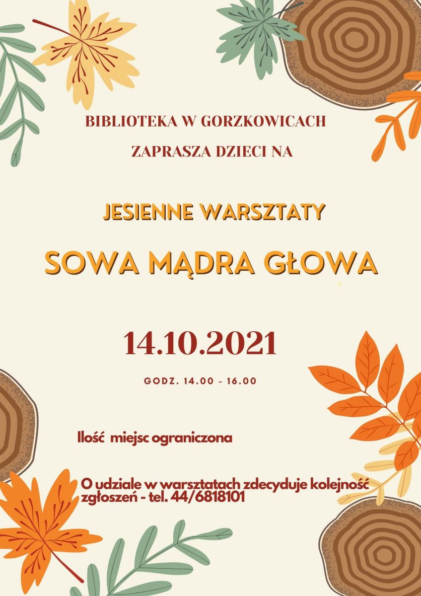 biblioteka zaprasza na jesienne warsztaty Sowa Mądra Głowa