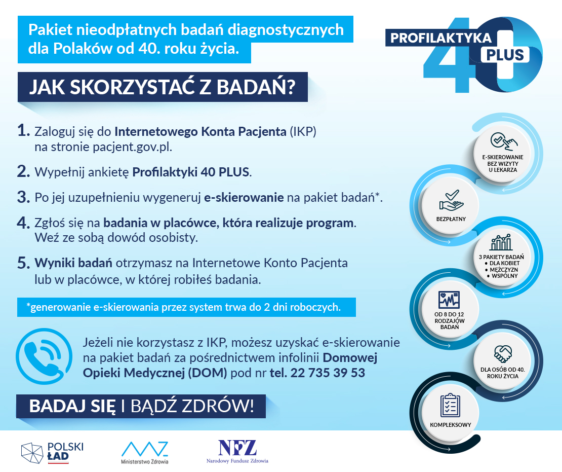 Profilaktyka 40+ ULOTKA JAK SKORZYSTAĆ