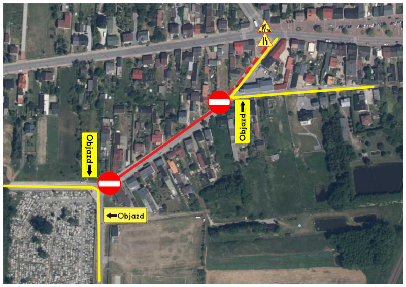 Zmiana organizacji ruchu - Gorzkowice ul. Cmentarnej