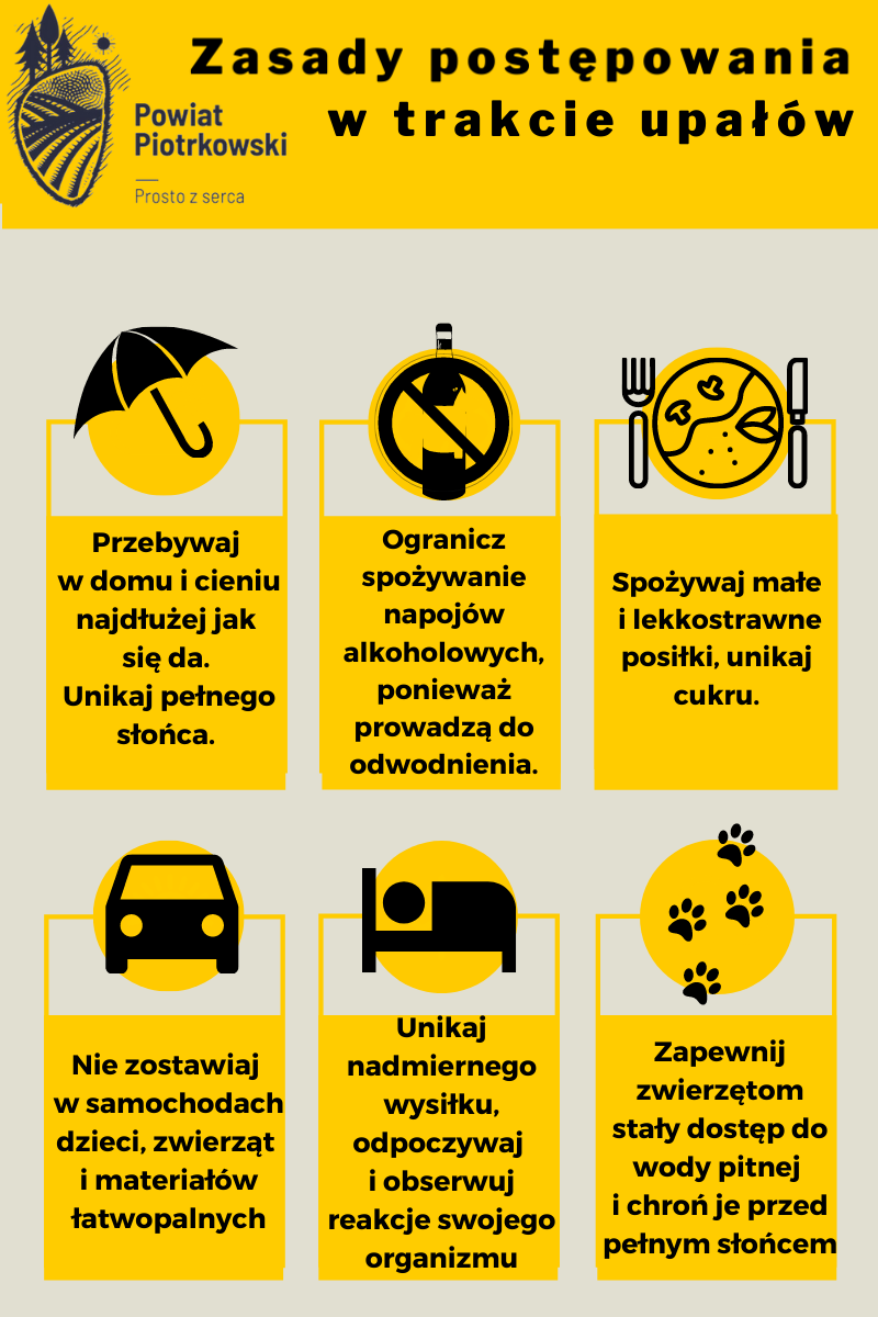 Zasady postępowania w trakcie upałów