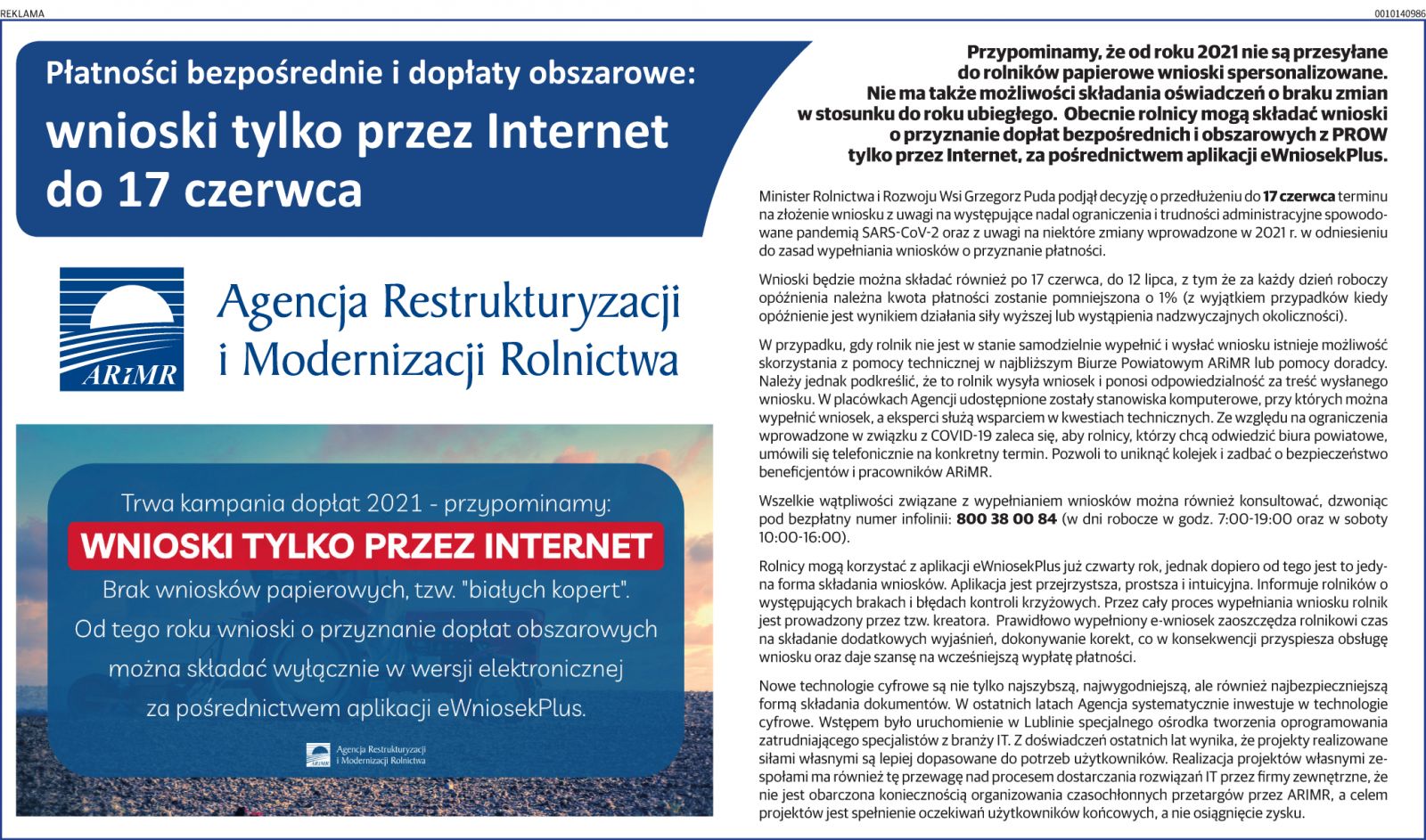 OGŁOSZENIE ARiMR