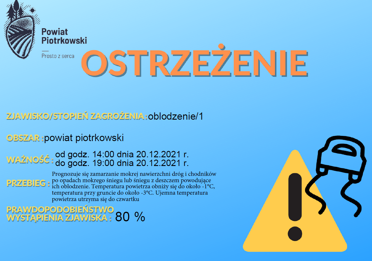 Ostrzeżenie meteorologiczne - Oblodzenie/1