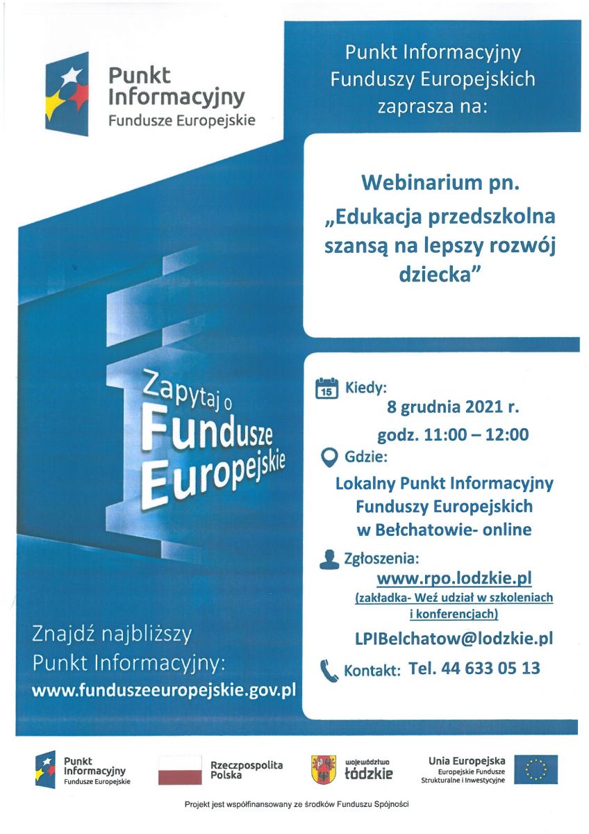 Webinarium pn. "Edukacja przedszkolna szansą na lepszy rozwój dziecka"