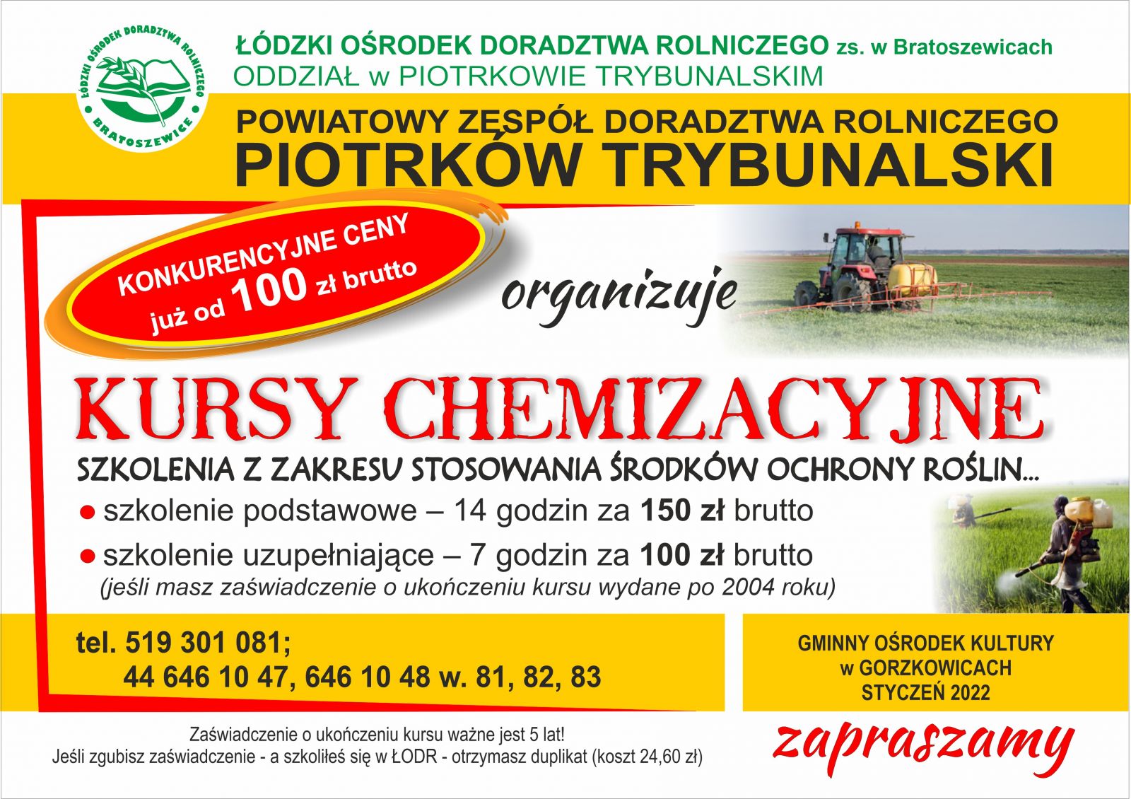  	Szkolenie Chemizacyjne.