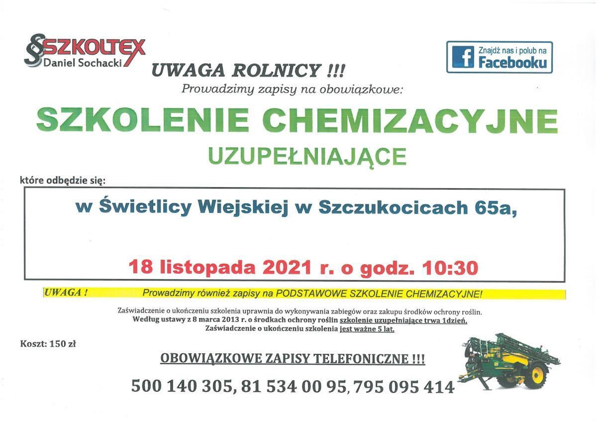 Obowiązkowe szkolenie chemizacyjne dla rolników