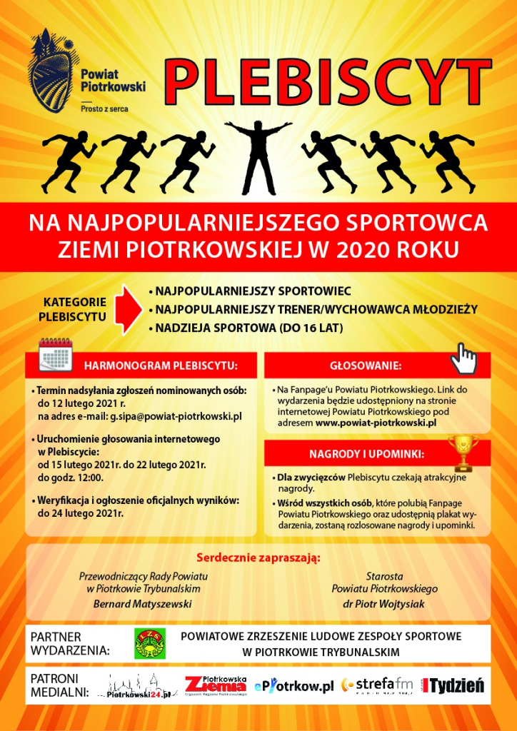 Wybierzmy Najpopularniejszego Sportowca i Trenera Ziemi Piotrkowskiej