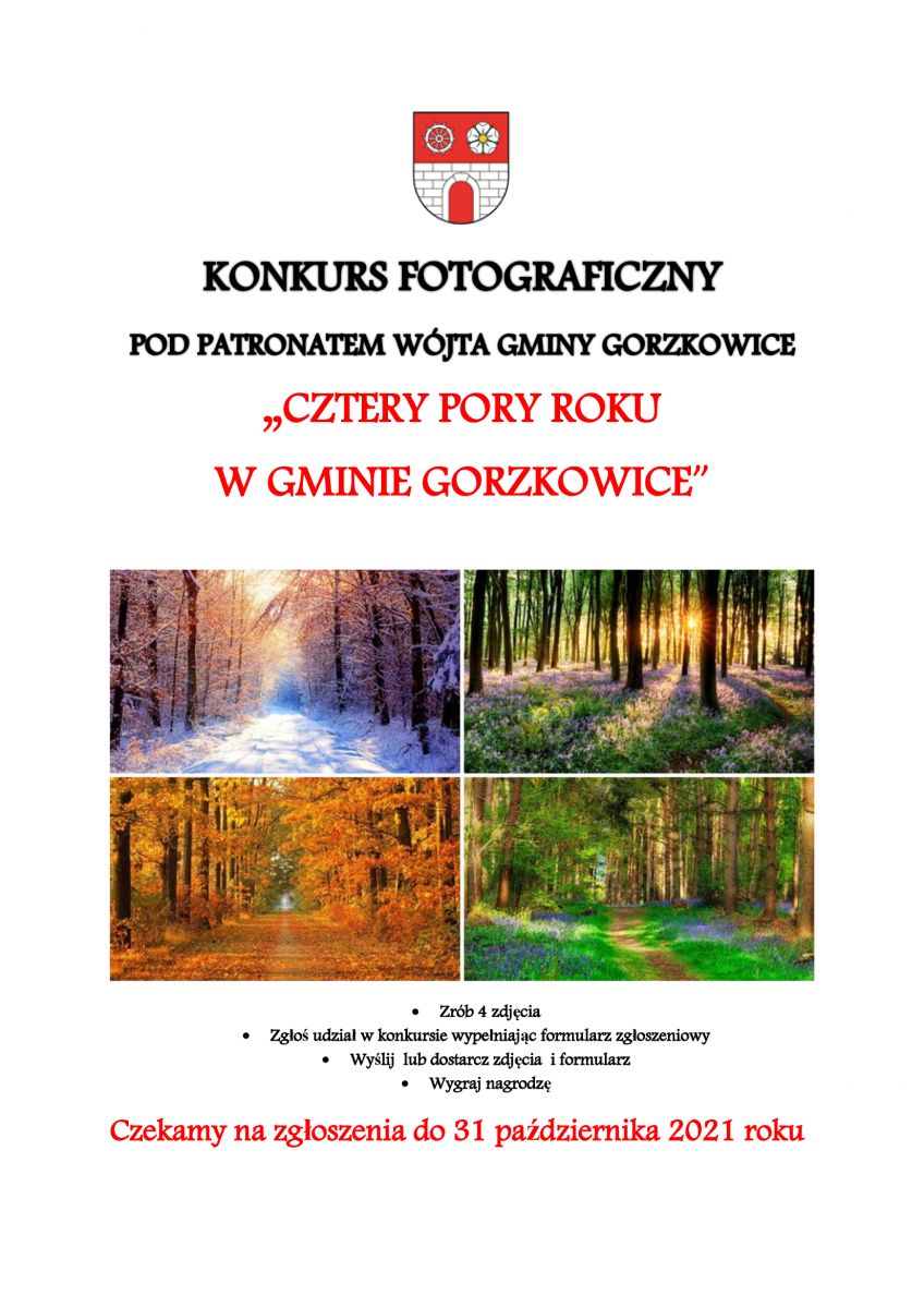 Konkurs fotograficzny "Cztery pory roku w Gminie Gorzkowice"