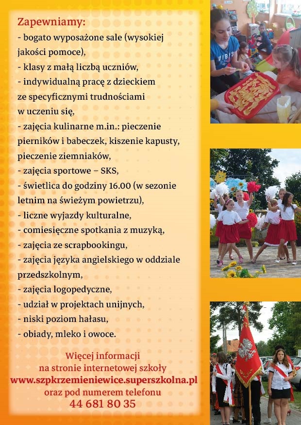 rekrutacja do szkoły sp Krzemieniewice 