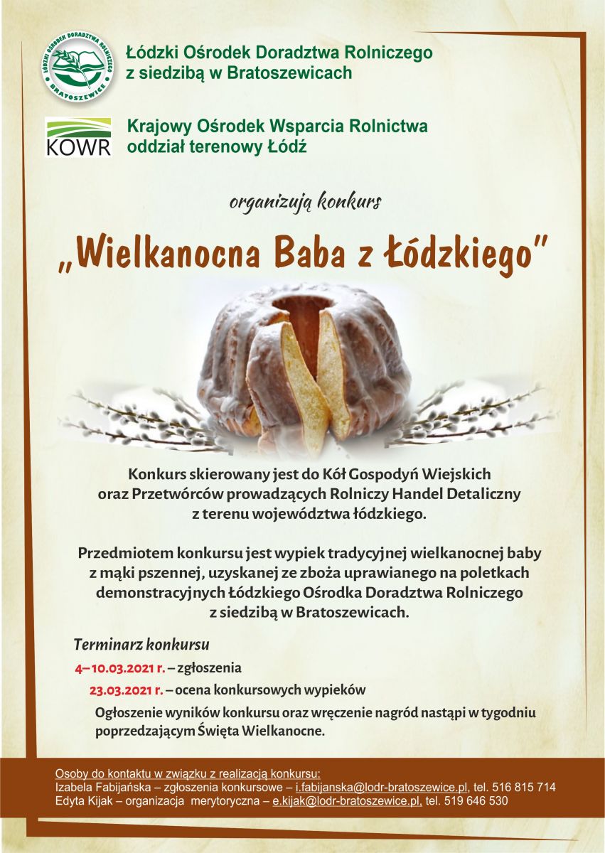 Konkurs dla KGW „Baba Wielkanocna z Łódzkiego”