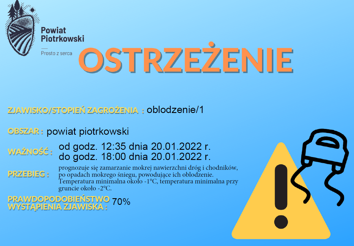 Ostrzeżenia meteorologiczne:  Oblodzenie