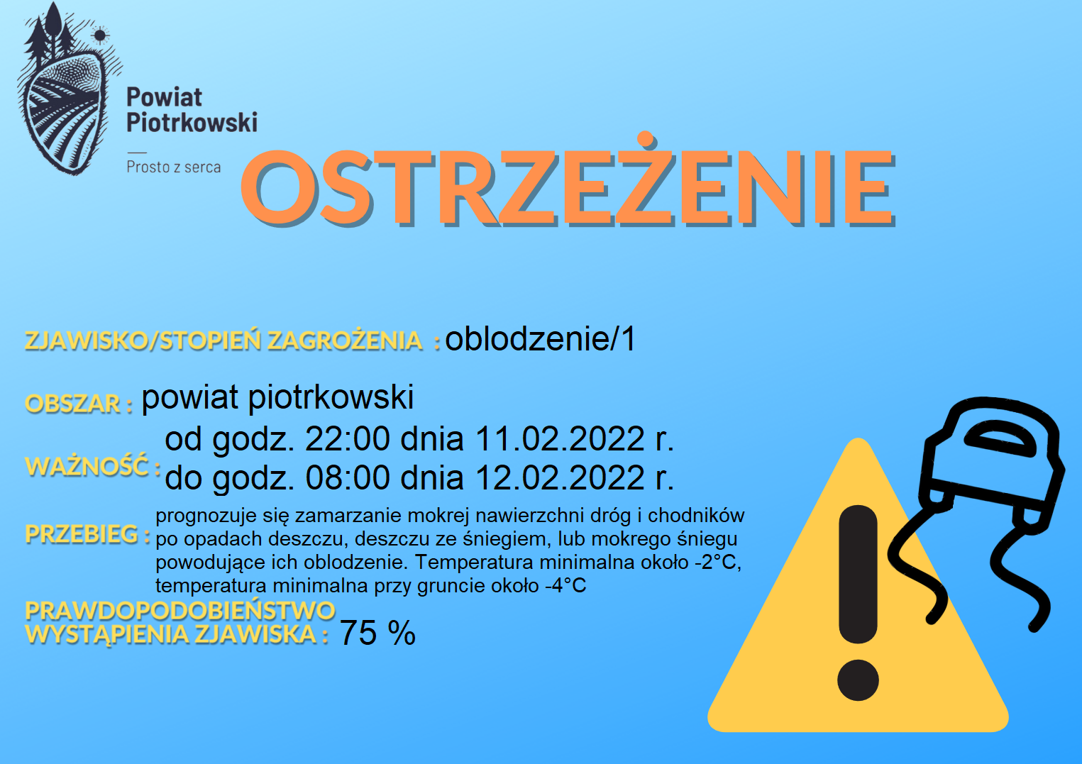 Ostrzeżenie meteorologiczne - oblodzenie/1