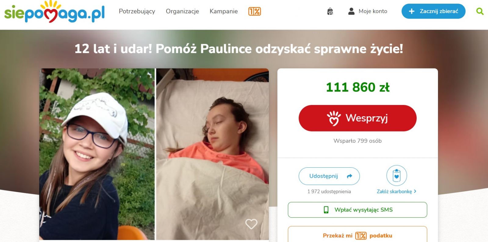   Link do zbiórki: https://www.siepomaga.pl/paulinka-adamus