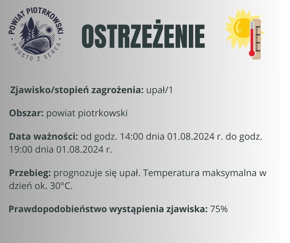 Ostrzeżenie meteorologiczne - upał/1