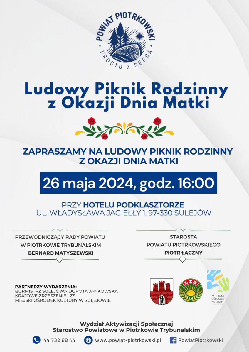 zapraszamy na Ludowy Piknik Rodzinny z okazji Dnia Matki! 