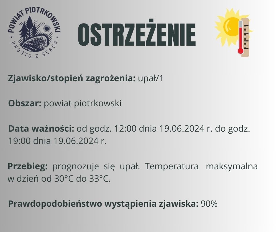 Ostrzeżenie meteorologiczne - Upał/1