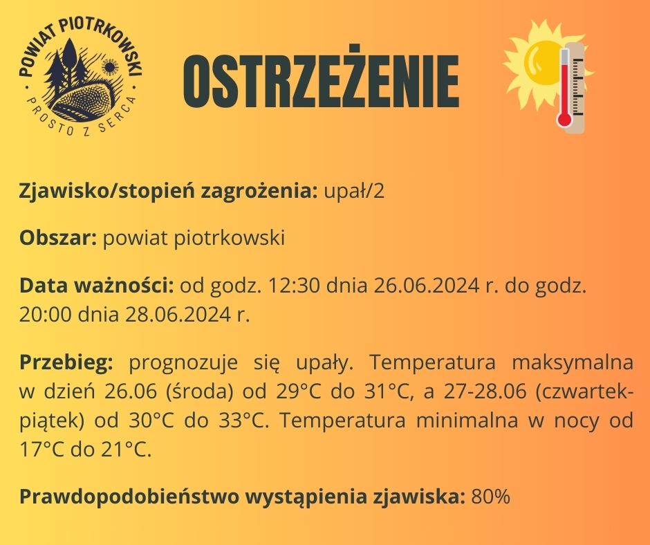 Ostrzeżenie meteorologiczne - upał/2