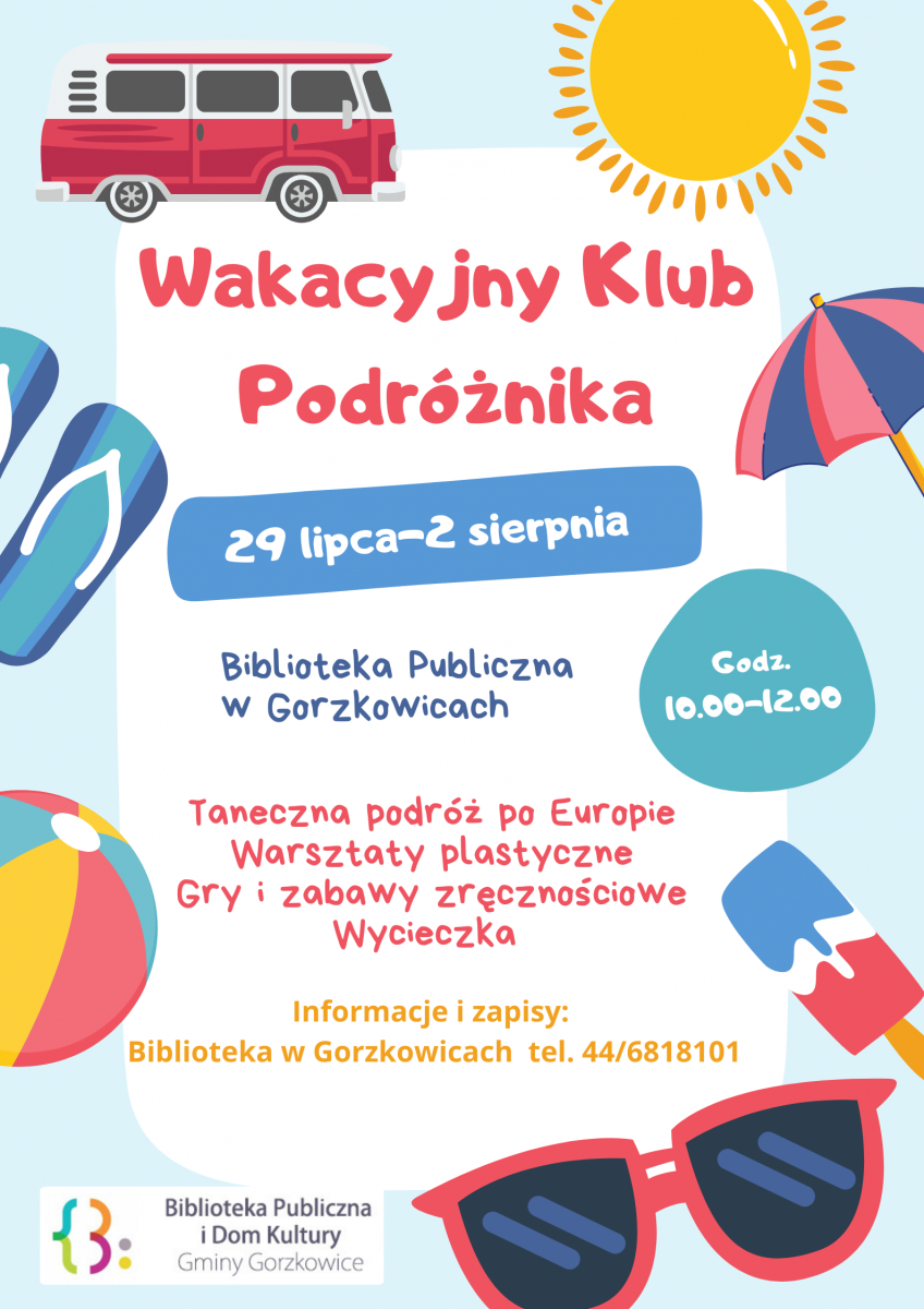Biblioteka Publiczna w Gorzkowicach zaprasza na fajne wakacje