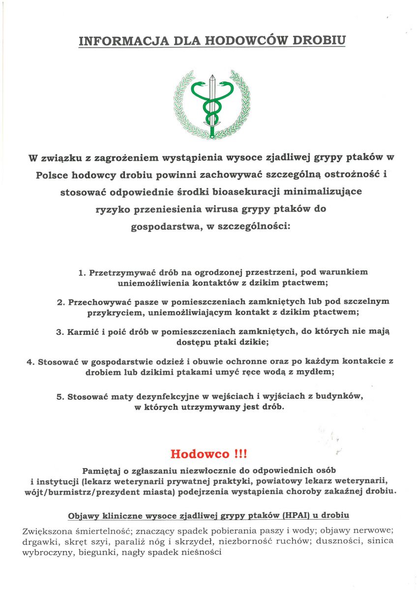 Informacja dla hodowców drobiu 2