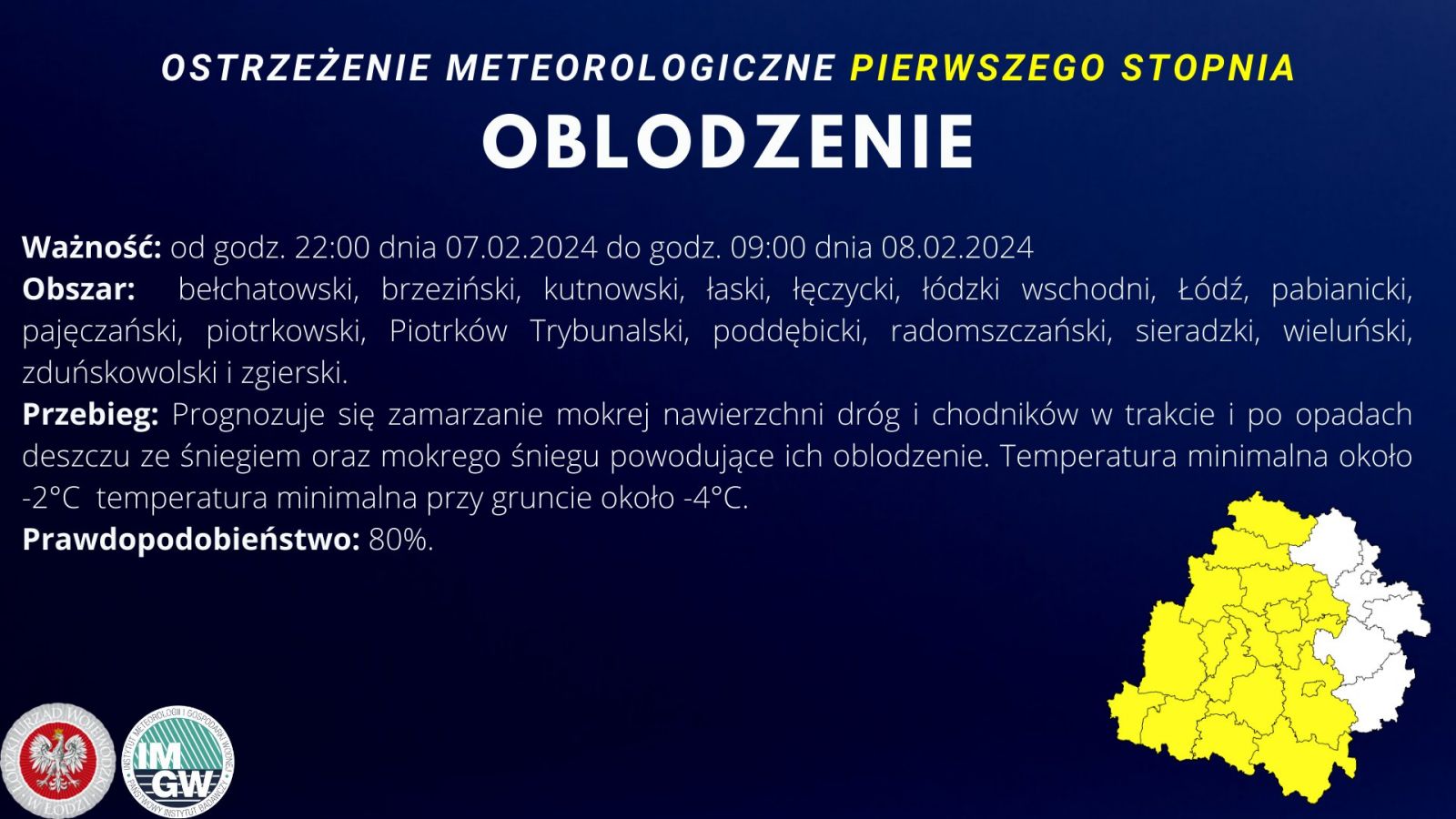 Ostrzeżenie meteorologiczne - Oblodzenie/1