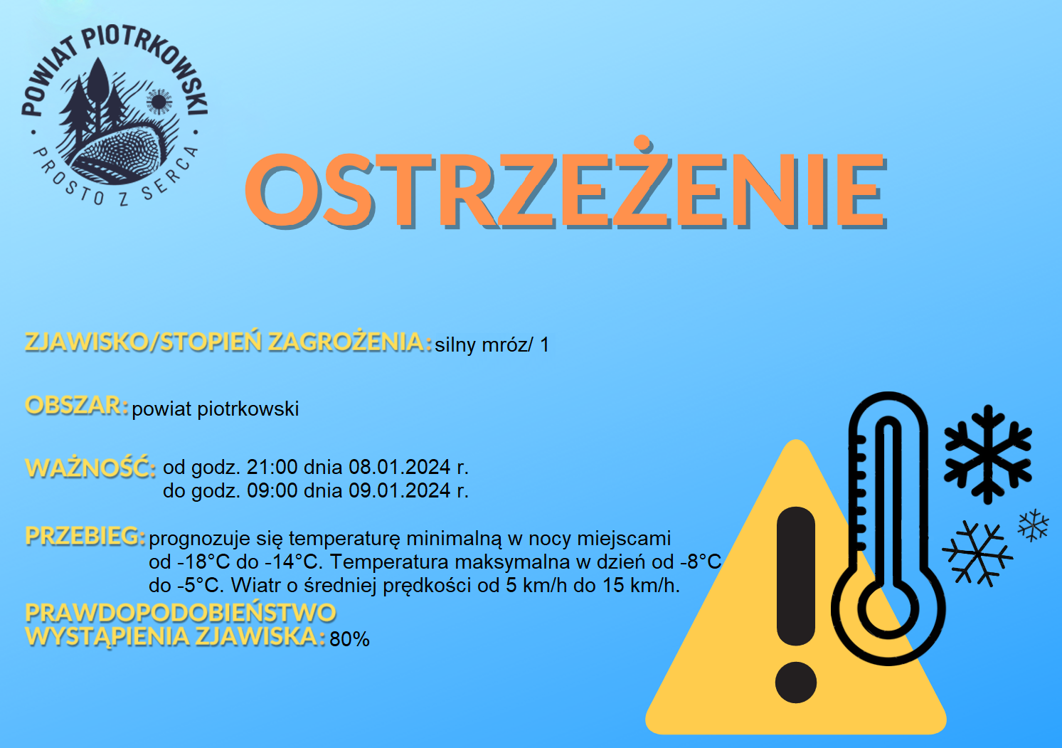 Ostrzeżenie meteorologiczne - silny mróz