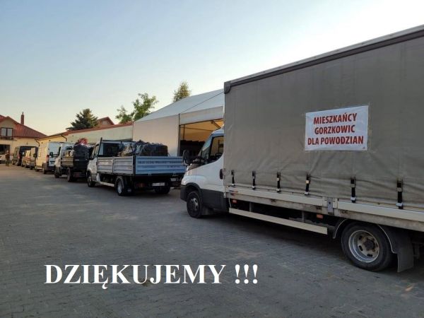 Podziękowanie za zbiórkę dla powodzian