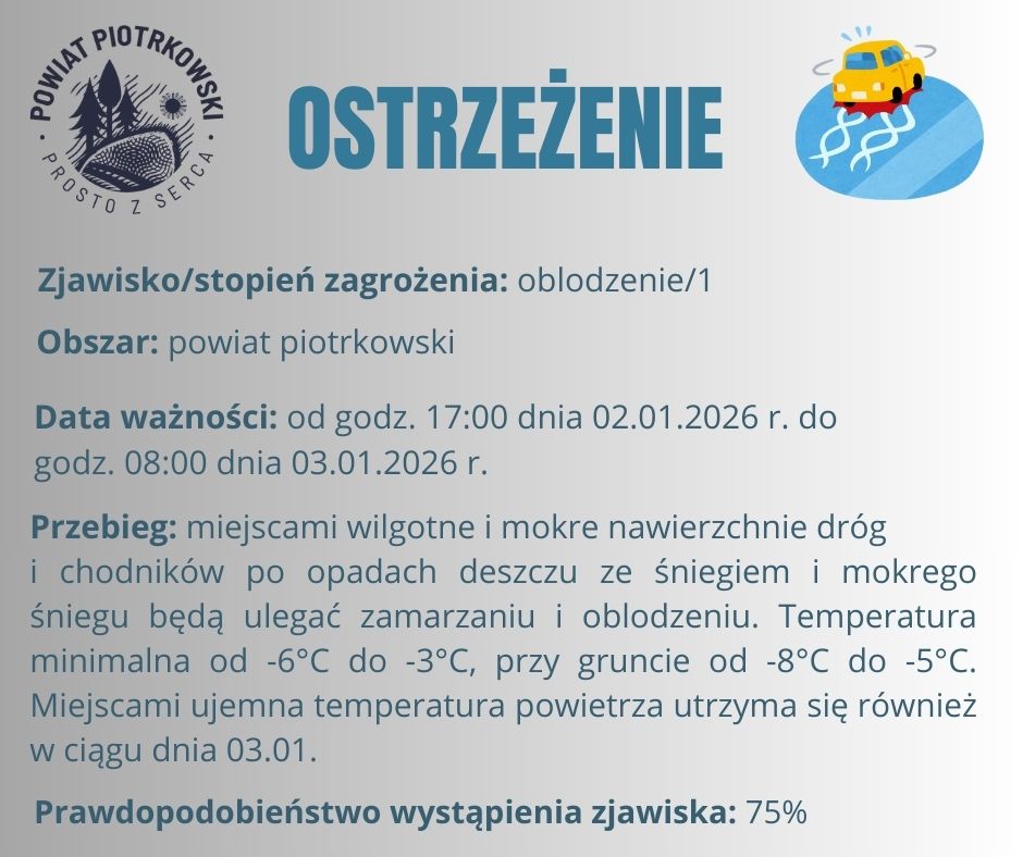 Ostrzeżenie meteorologiczne - oblodzenie/1