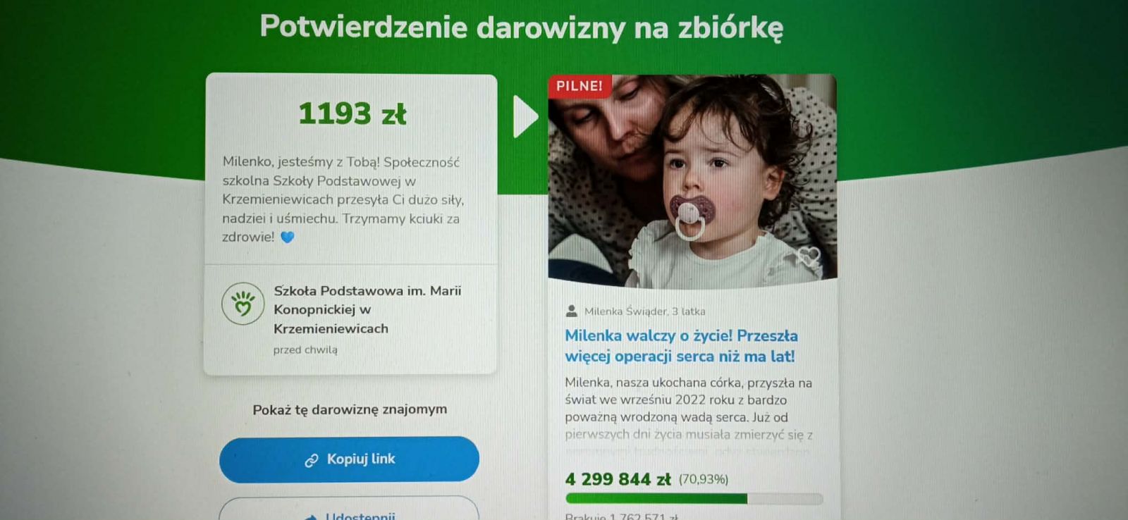 Razem dla Milenki - SP Krzemieniewice