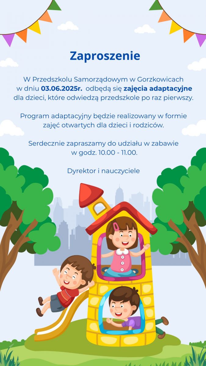 Zaproszenie na zajęcia adaptacyjne