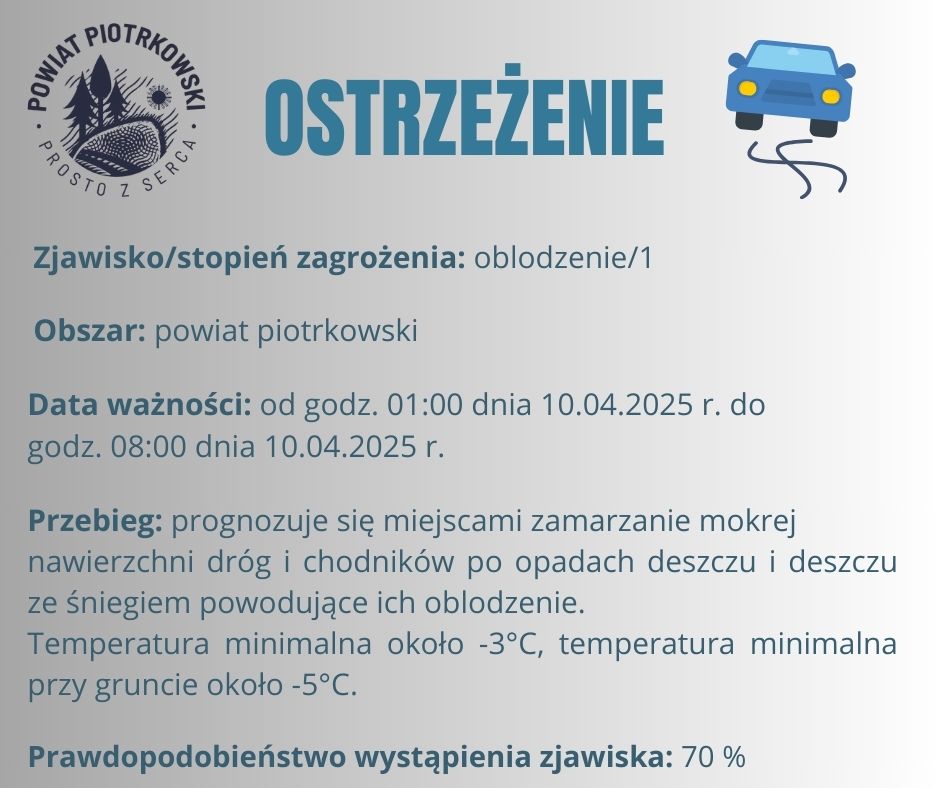 Ostrzeżenie meteorologiczne nr 28 - oblodzenie/1