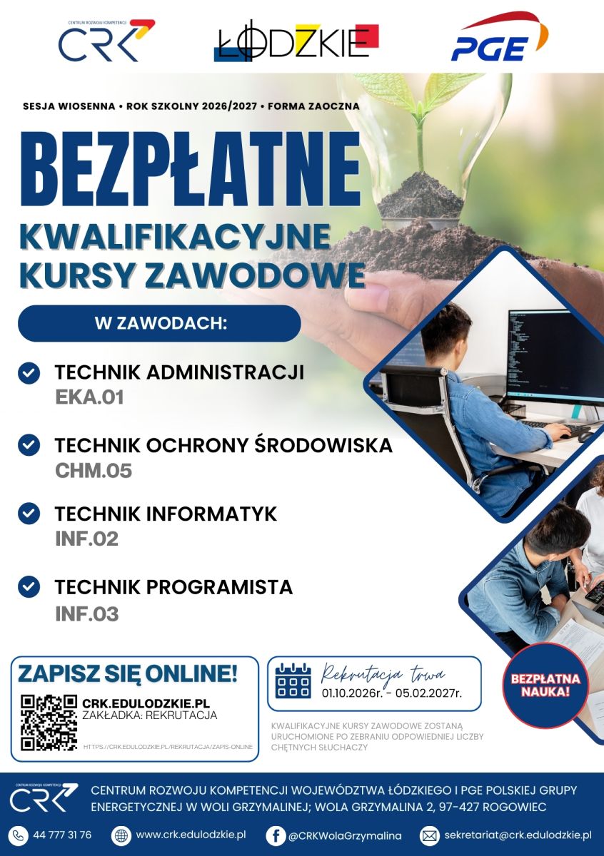  informacji o bezpłatnych kwalifikacyjnych kursach zawodowych