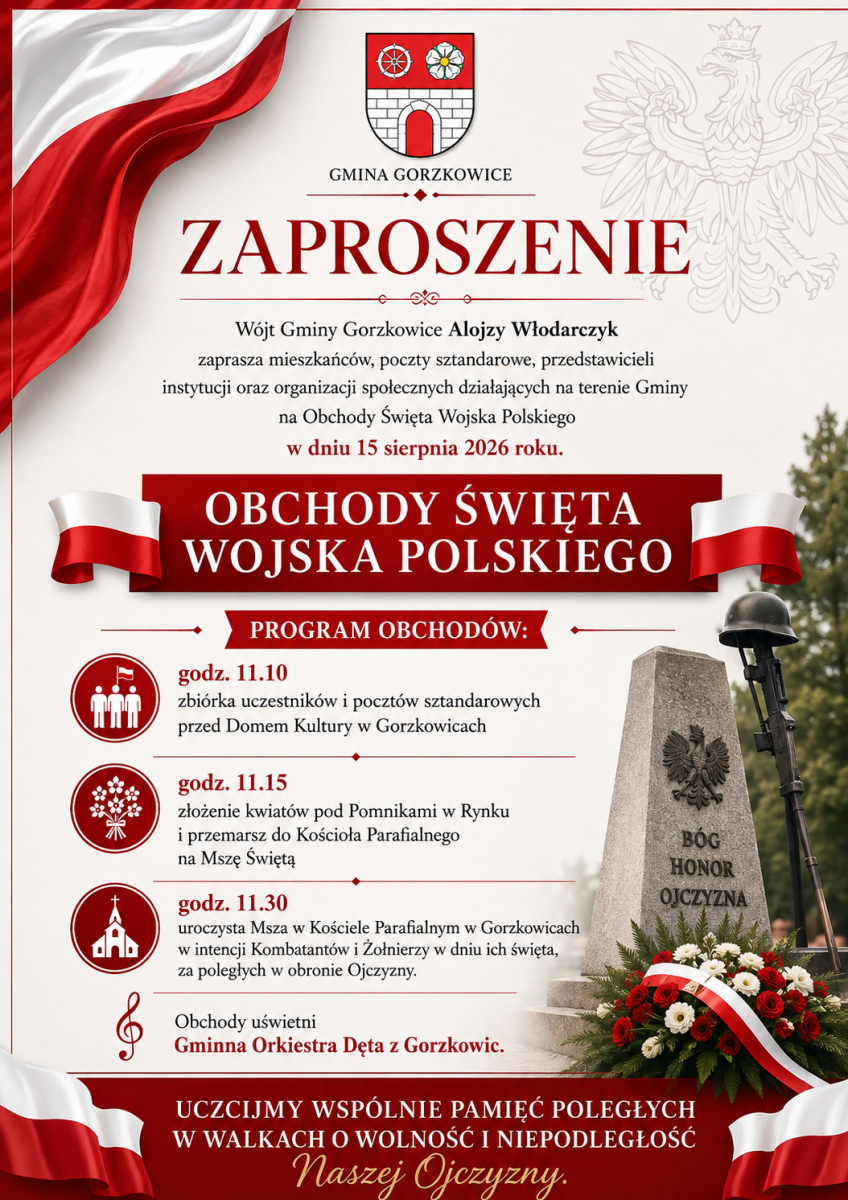 Zaproszenie na Obchody Święta Wojska Polskiego