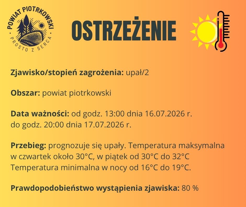 Ostrzeżenie meteorologiczne -upał/2