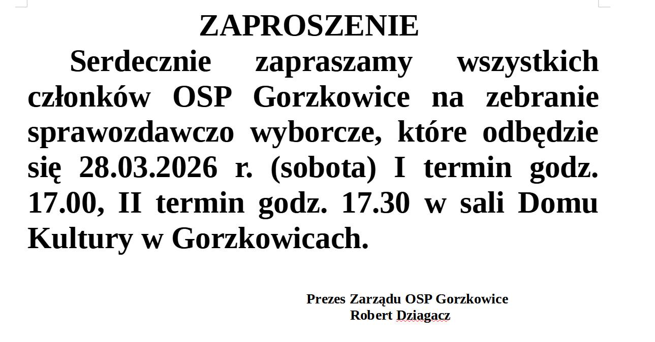 Zawiadomienie o Walnym Zebraniu Sprawozdawczo-Wyborczym