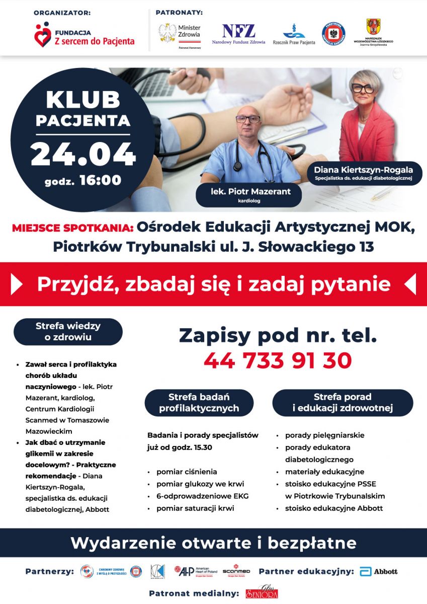 Klub Pacjenta w Piotrkowie Trybunalskim - zapraszamy