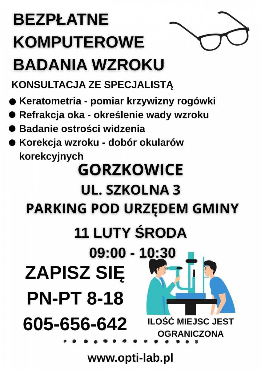 Bezpłatne badania wzroku dla mieszkańców gminy