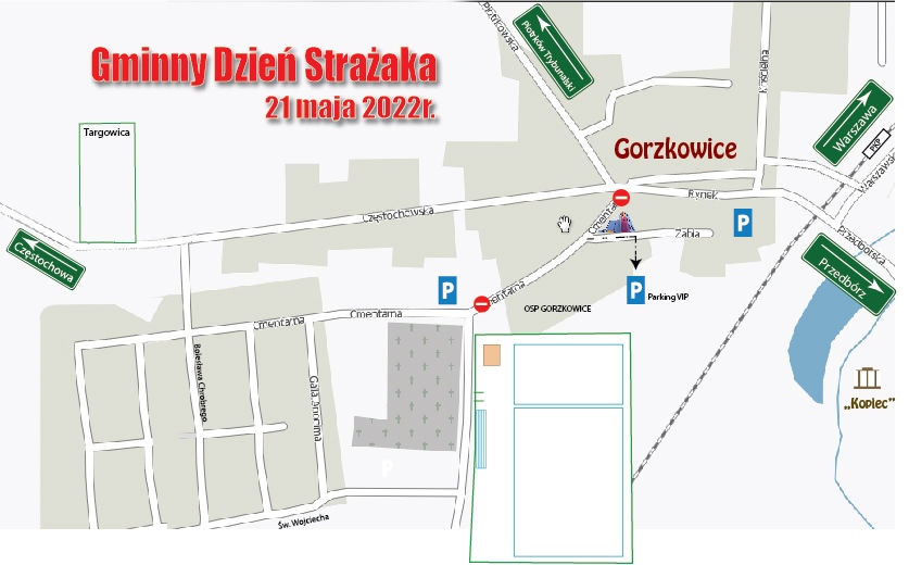 mapa sytuacyjna obchodów Gminnego Dnia Strażaka